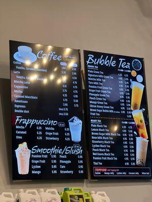 Drink menu