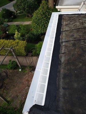 New porch modified roof, Metal edge capping plus gutter guard