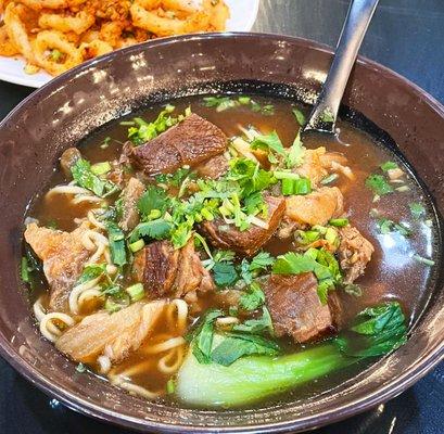 Beef brisket noodle soup with tendon!