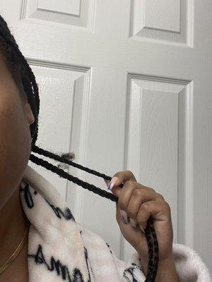 Hair coming out of braids