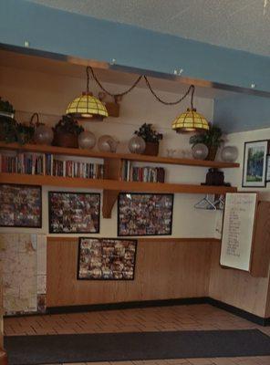 Book nook as you enter the restaurant