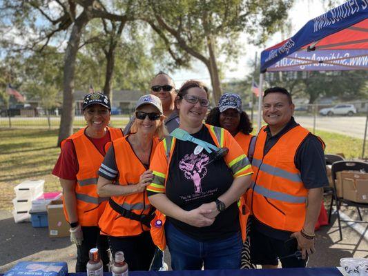 Soldiers' Angels volunteers prepare for a monthly Military and Veteran Food Distribution.