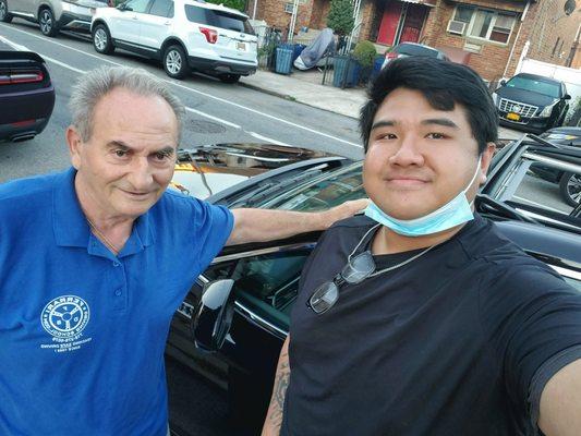 Instructor Alfredo. Amazing guy with a great heart. Amazing coffee brewer! Alfredo and I after purchasing my new car.