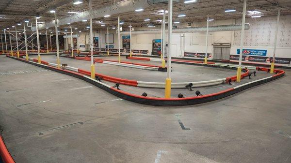 The indoor track at K1 Speed Austin