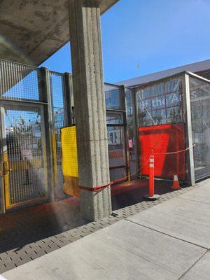 The schools only entrance the gate, which keeps breaking because your id cards dont work on the tap pad.