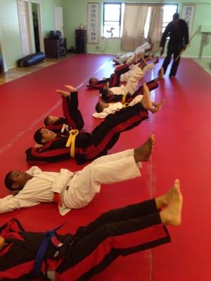 Students working on their core...