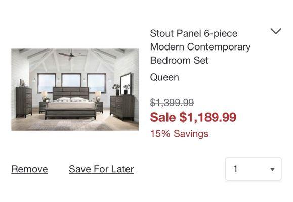 This is the exact bedroom set we purchased but got a better deal from Furniture Mall than Overstock.com