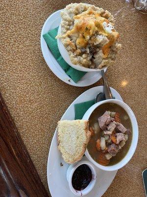 Soda bread, Guinness stew and shepherds pie.