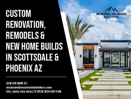 Scottsdale residential general contractor provides custom home renovations, home remodel, home building, casita building, gue...