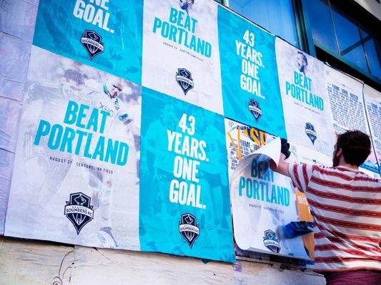 Seattle Sounders Wildposting Campaign: 43 years, One Goal, Beat Portland