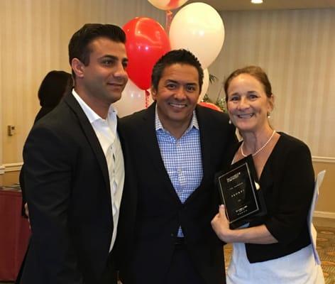 Accepting my 2015 production award from Harma Hartouni, Operating Principal of Keller Williams Studio City, and Tom Hernandez...