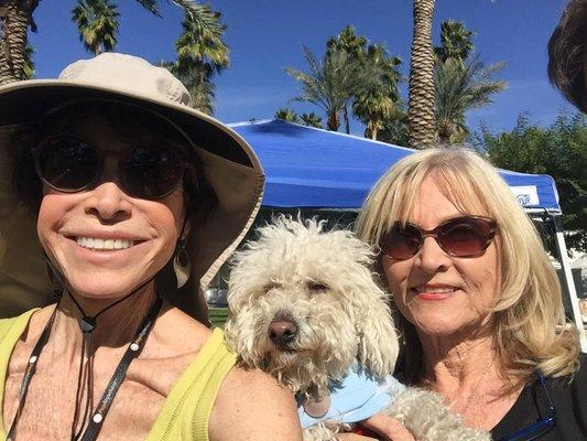 Right: Janet Mc Afee of LAA & one of their rescues at Faith, hope, and pups, benefiting LAA  & local rescue groups. I am on the left.