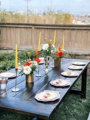 Off-site party: table decor