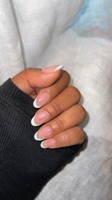 French tip bio gel with Russian manicure