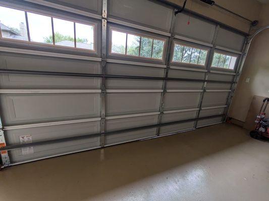 16x8 non insulated garage door with long panel windows