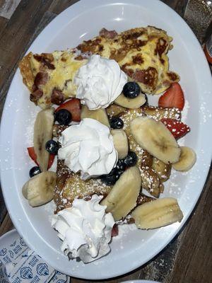 French toast and Caribbean omelet