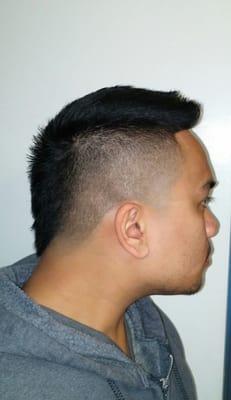 Taper fade faux hawk. By Koke