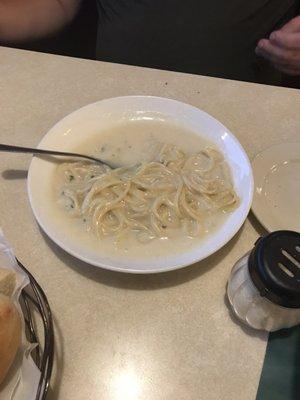 Spaghetti Noodles with their "Alfredo sauce"