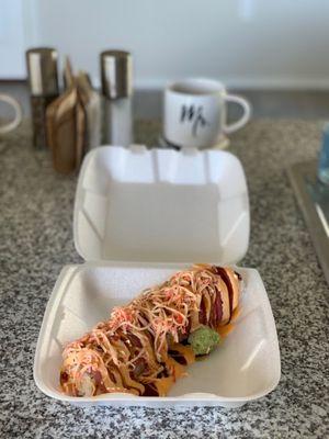 Lobster Roll  *I substituted the salmon & eel with more tuna and topped with spicy crab. 10/10 recommend!