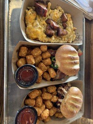 bonus. brisket, burger , mac and cheese with pork belly