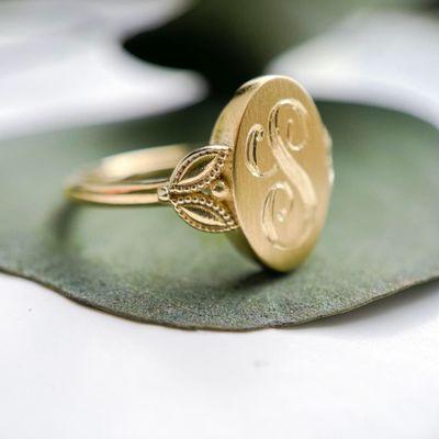 Yellow gold signet ring.