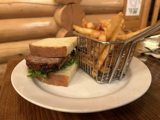 Meatloaf Sandwich and Fries