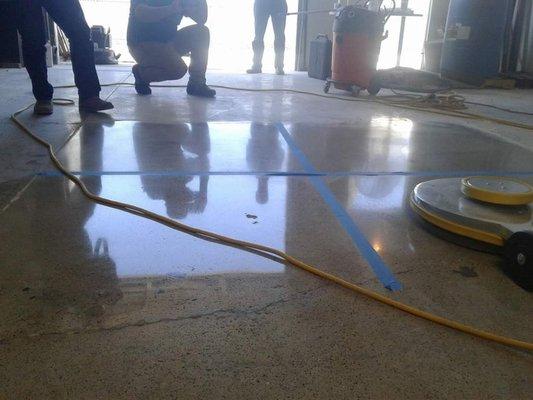 Concrete polishing demo