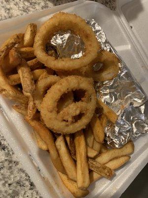 Cheese Quesadilla Tray w/ Cajun Fries & Onion Rings