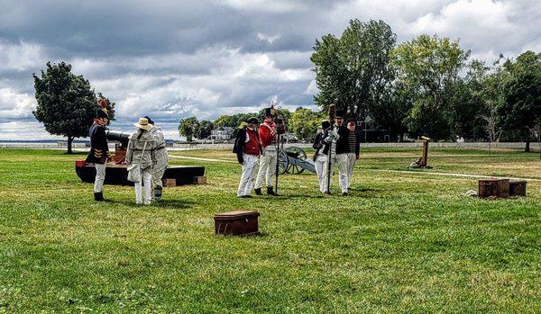 Reenactment of Cannon Fire at Perry's Victory and International Peace Memorial