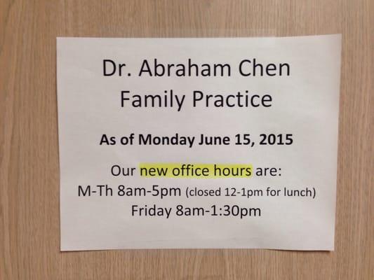 New hours