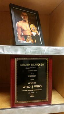 Beibut Shumenov 2x World Light Heavyweight Champion. Dr Bascharon, Who's Who in Leading Businesses Professionals. Belts vs plaque.