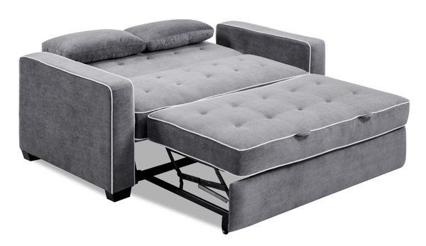 Queen Augustine sofa easily converts to bed.
 In stock.