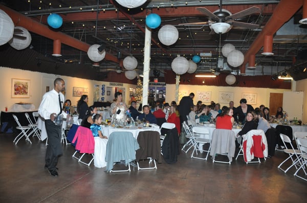 Tables and decorations during the reception.