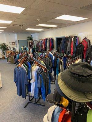 Visit our large showroom. We carry many brands and styles that can fit your corporate wear, school, event and trade show needs.