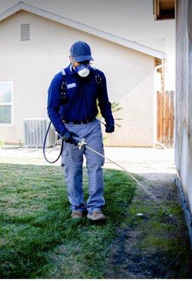 Treating the exterior of a home