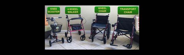 Just arrived... Knee Walkers, 4-Wheel Walkers, Transport Chairs, Wheel Chairs... Power Chairs...