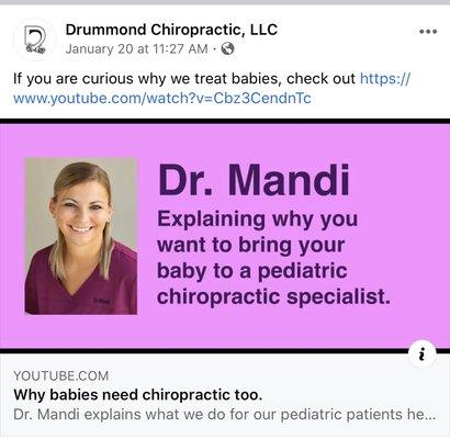 If you are curious why we treat babies, check out https://www.youtube.com/watch?v=Cbz3CendnTc
#drummondDCdifference