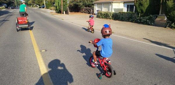 Rides to the park in large groups is a part of our fitness and fun days.