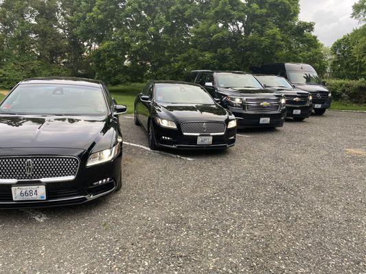 Our luxury Lincoln Continental sedans, Chevrolet Suburban SUVs and Executive 14 Pax Mercedes Sprinter