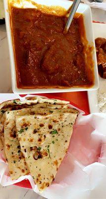 Goat Rogan Josh and Garlic Naan