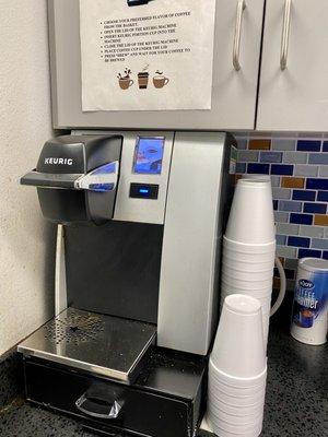 Free coffee in our customer lounge