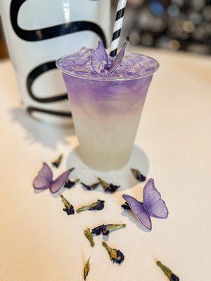 Beautiful lavender lemonade! New on the spring menu - 4/15/22