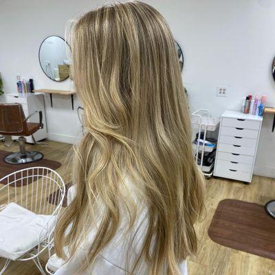 Heavy Highlighted Golden Blonde