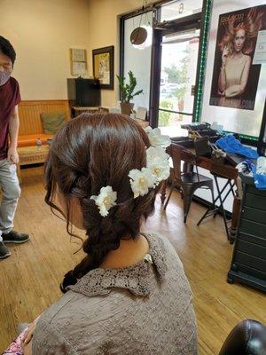 The back of my wedding hair