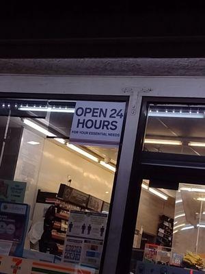 It says open 24 hrs and it is locked with a chain on the inside.I have been here for like 15 minutes  I won't be coming to this 711 again