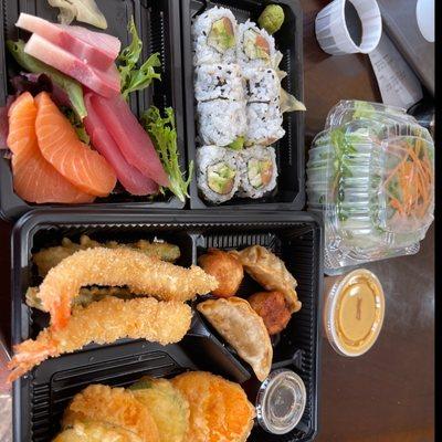 Sashimi bento and Alaska roll