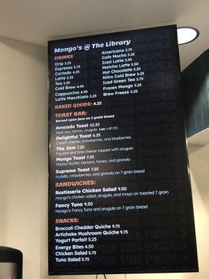 Mongos menu