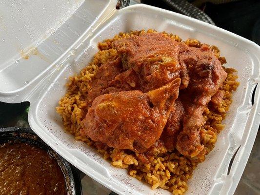 Jollof rice with chicken