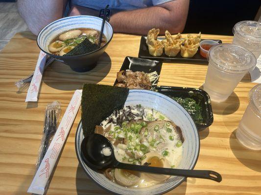 Tonkatsu ramen and takoyaki and others