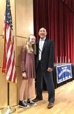 National Junior Honor Society induction. With principal Dr. Soltner.